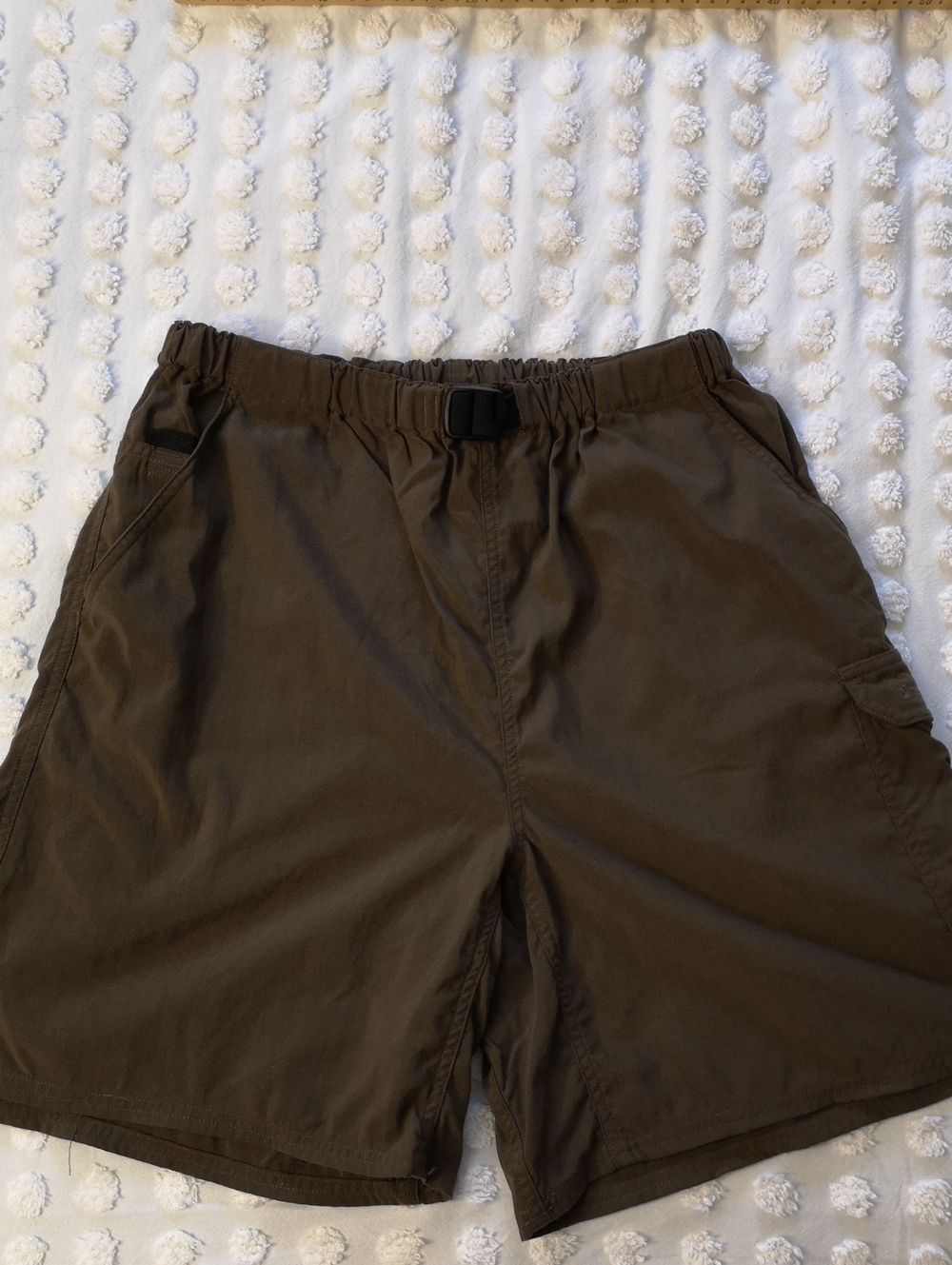 Women's's Casual Elastic-Waist Brown Hiking Shorts Size L
